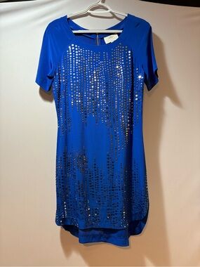 Madison Marcus Royal Blue Sequin Short Sleeve Tunic
